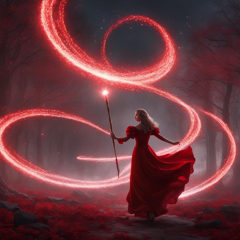 Fantasy Girl Flies Through Magical Sequins