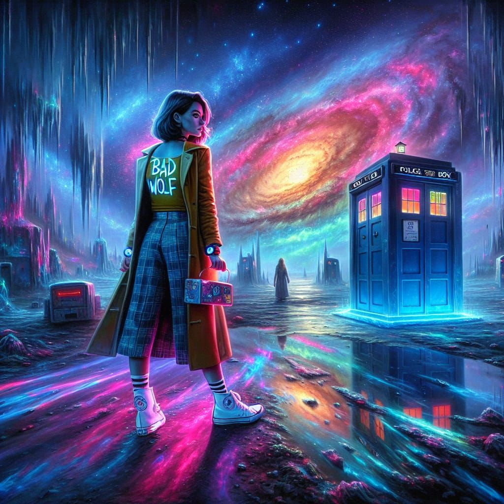 Melancholic Time Traveler in Post-Impressionist Anime Style