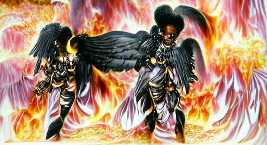 Biblical Black Fire Angel