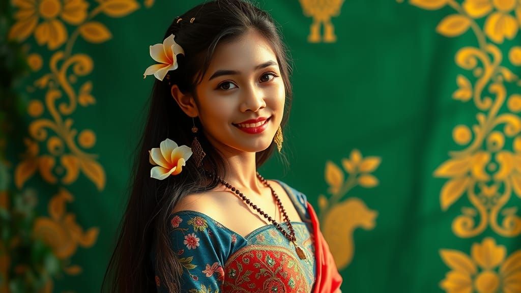 Exotic Balinese Beauty in Traditional Attire