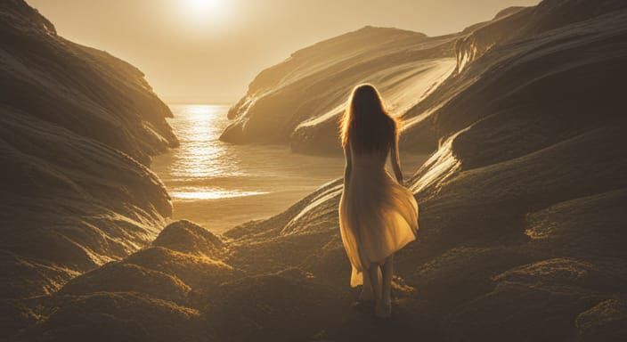 Distant Sun's Radiant Glow: AI-Generated Image