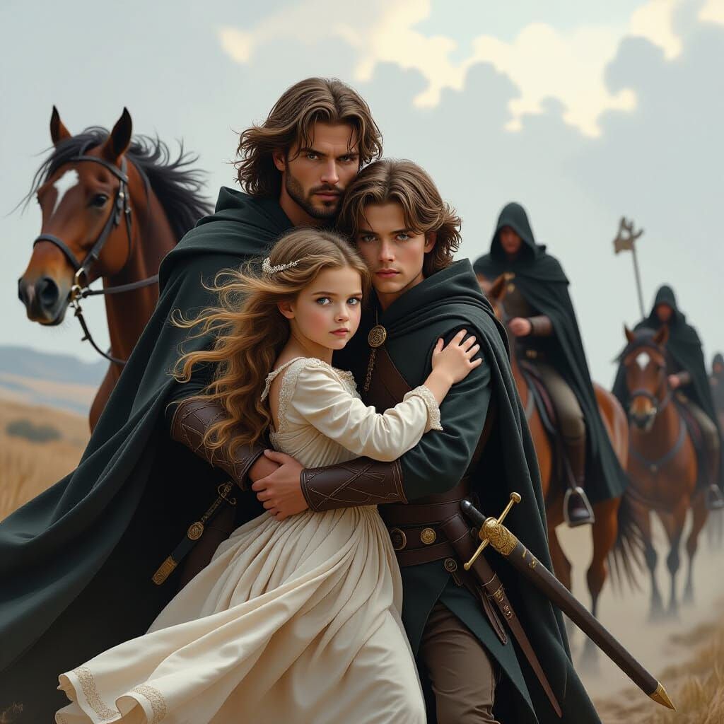 Fleeing Royalty Pursued: A Digital Matte Painting