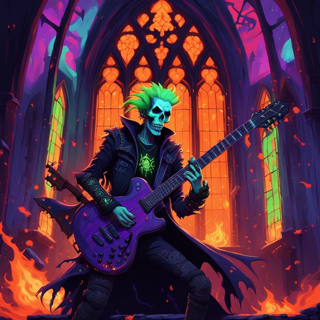 Punk Rocker Lich Concert in Abandoned Church