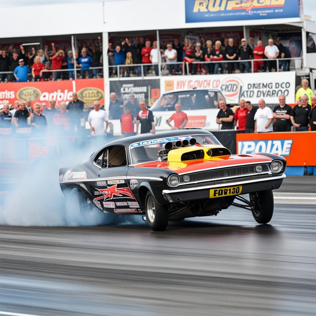 Drag Racing Car at Santa Pod Raceway
