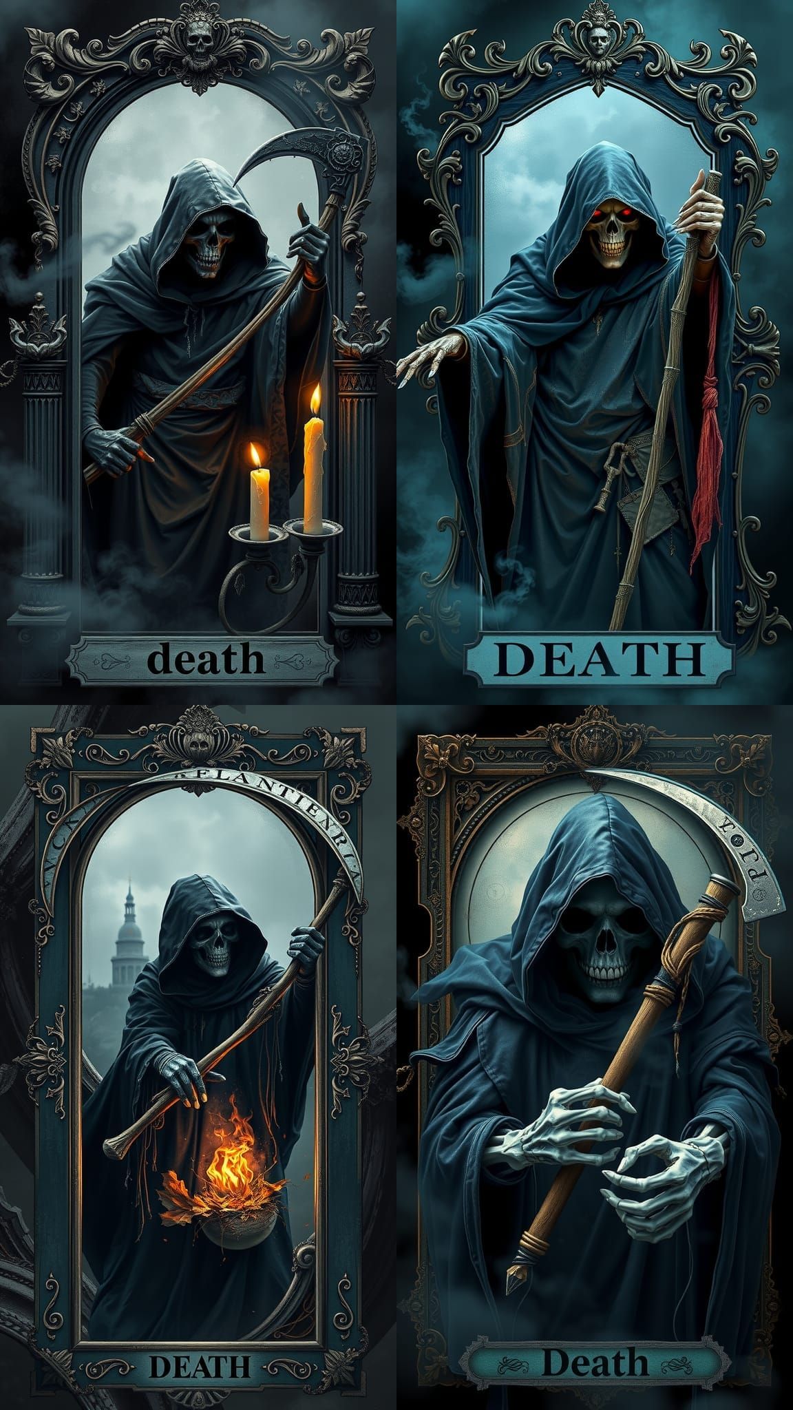 Grim Reaper Emerges from Death Tarot Card