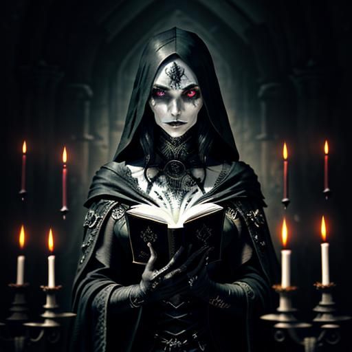 Black Numenorean Witch in Dark Fantasy Art