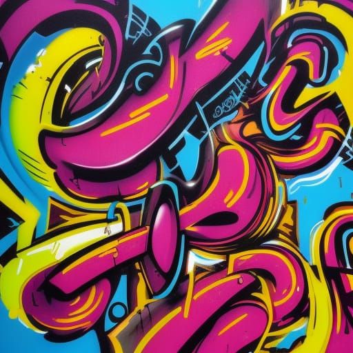Colorful Polychromatic Graffiti Street Art