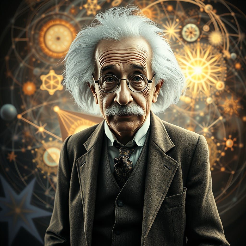 do a super realistic ultra clear artwork of math shapes blended through making a artwork like a magical masterpiece, and...