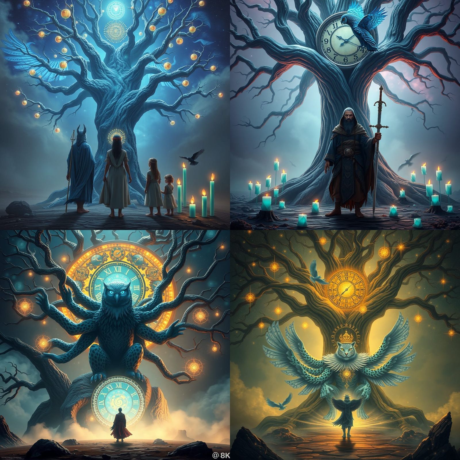 Surreal Owl Leopard King Shaman of Eternity