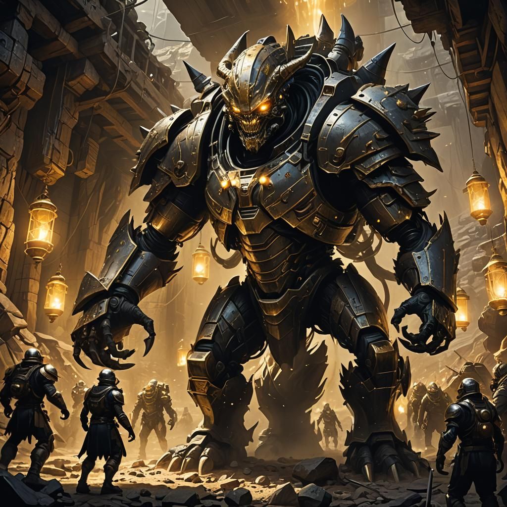 Armored Alien Invasion: Dark Fantasy Concept Art