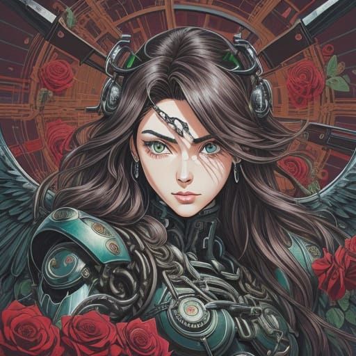 Manga. 90's manga style art. Detailed manga drawings. Valkyr...
