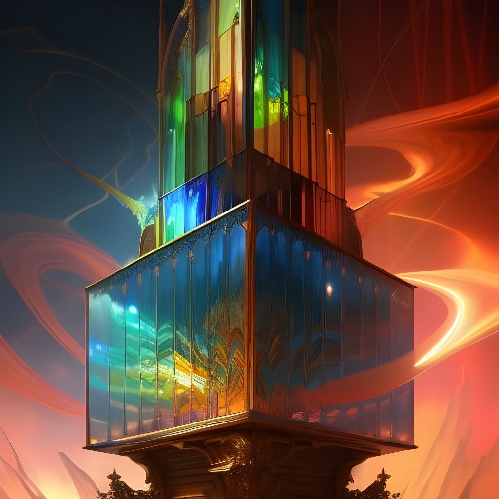 Lightning in Glass Box: Fantasy Art