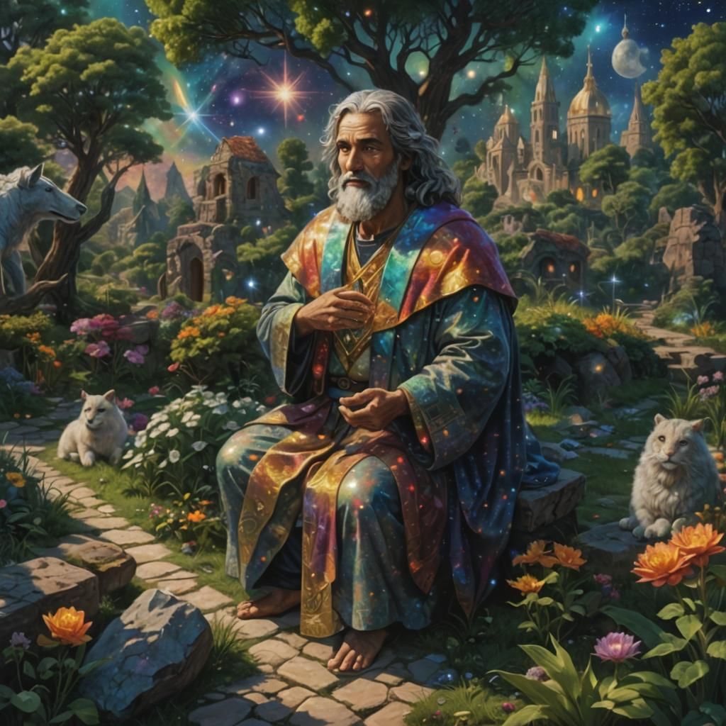 Holographic Cosmic Illustration Mixed Media by Amaringo