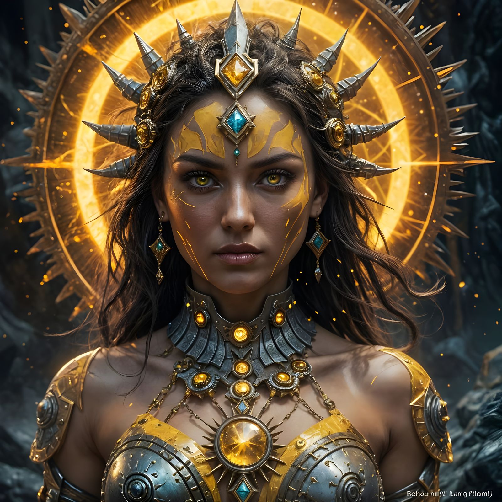 Warhammer 40k Warrior Goddess with Golden Eyes