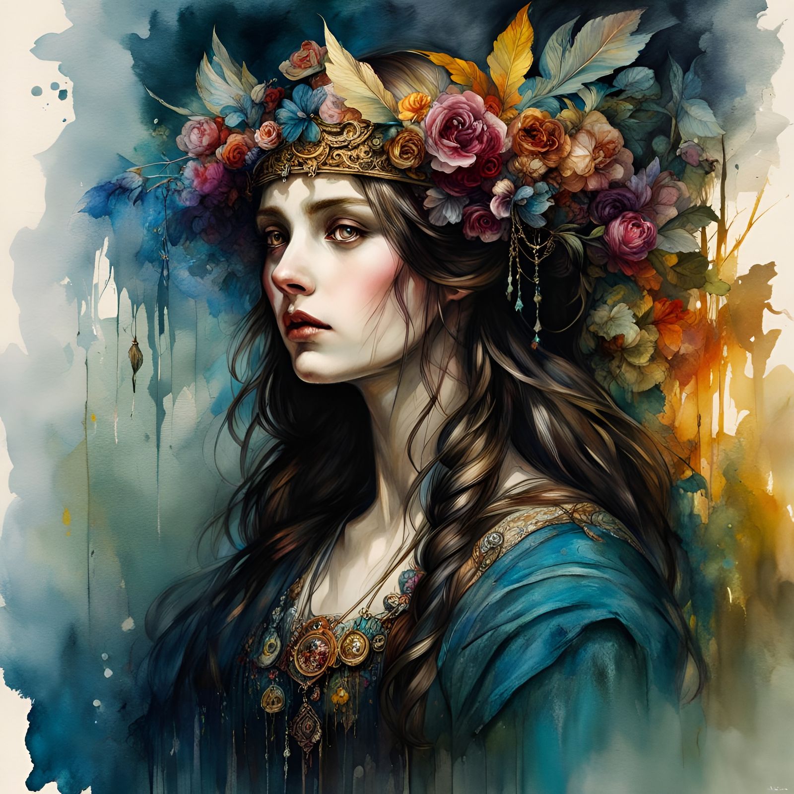 Grim Fairy Tale in Watercolor Style