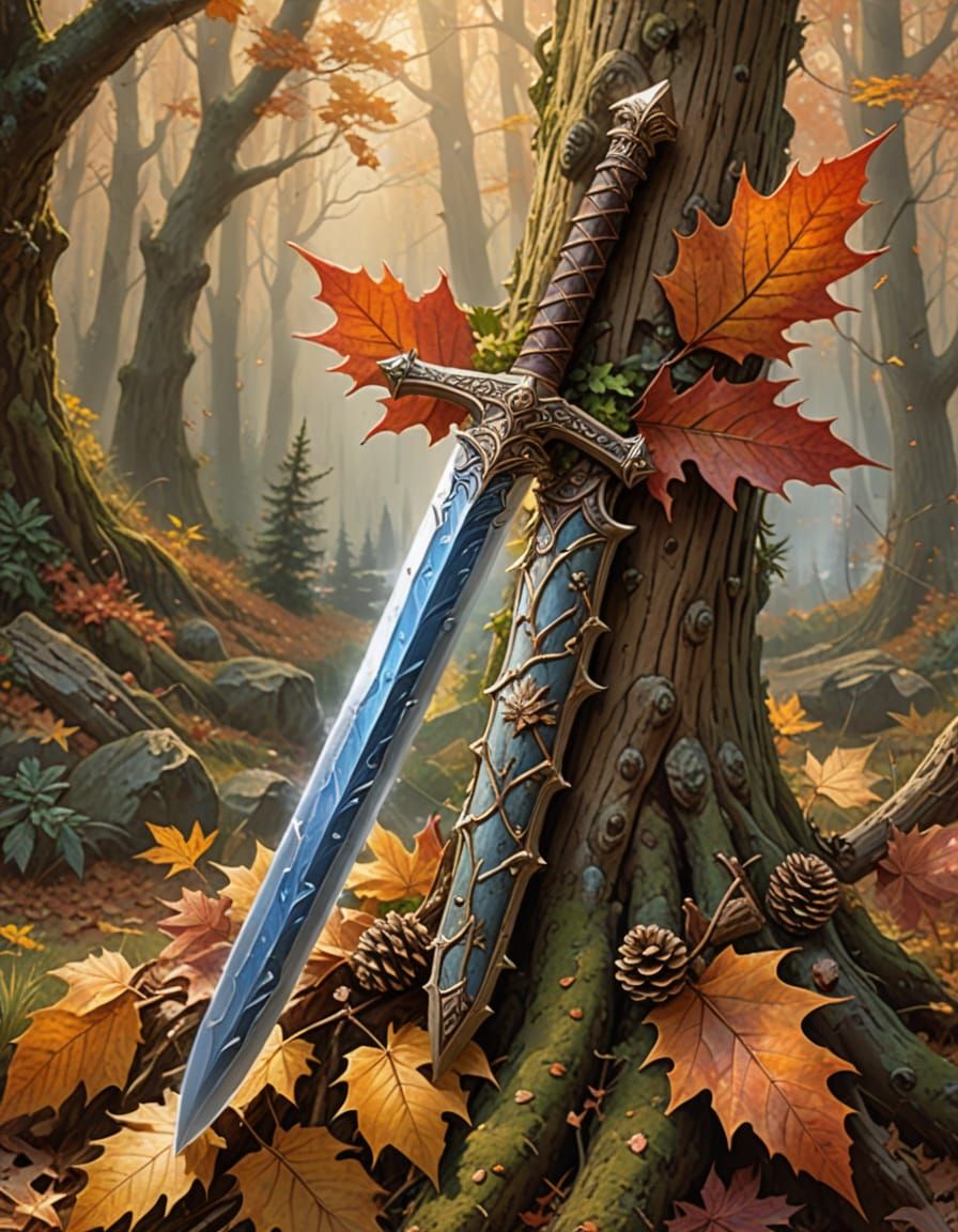Ethereal Faerie Sword of Autumn Leaves