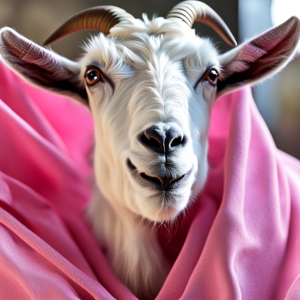 Goat in Pink Cloth: An AI Generated Image
