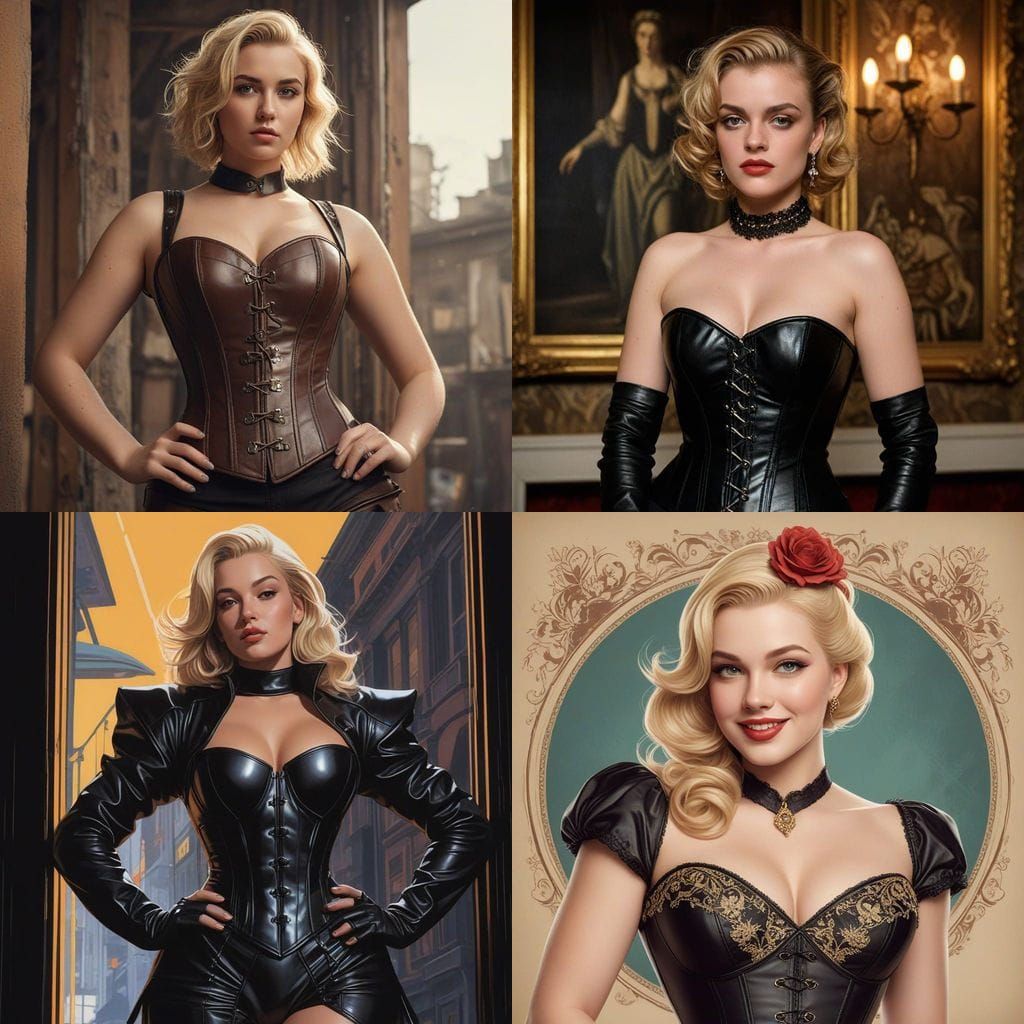 Sultry Leather Corset Goddess