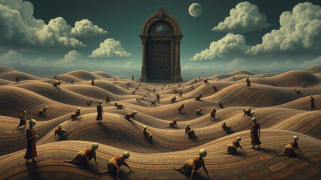 Surreal Carpet Landscapes in Mystic Victorian Attire