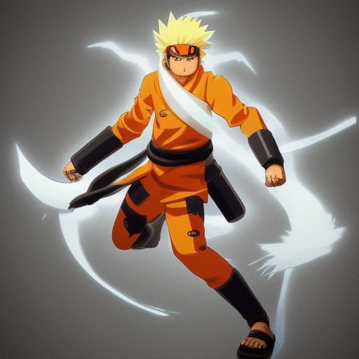 Naruto Concept Art in Orange and Teal