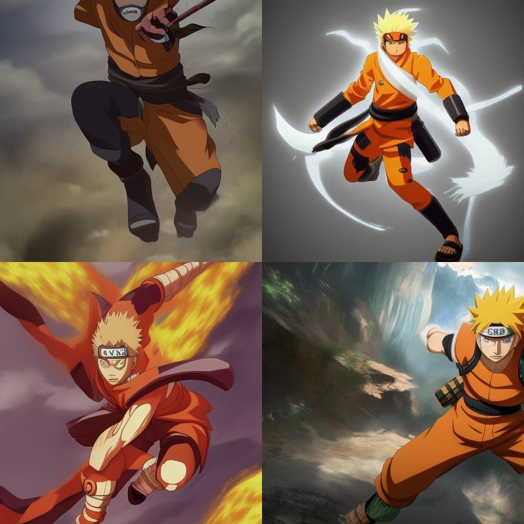 Naruto Concept Art in Orange and Teal