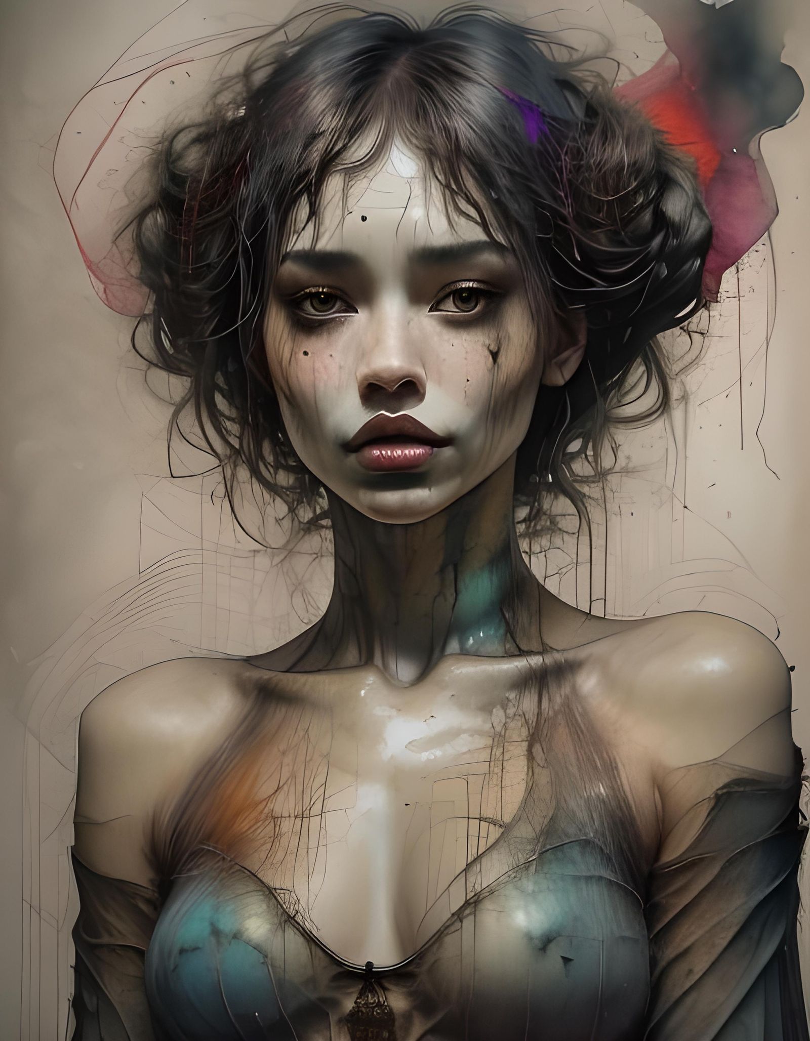 Vibrant Pop Art Portrait of a Heavenly Beauty