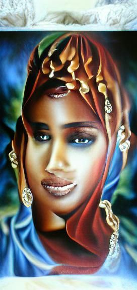 Somali Woman Portrait in Oil on Canvas