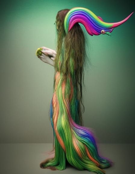 Rainbow-Human Hybrid Smiling in a Vibrant Network