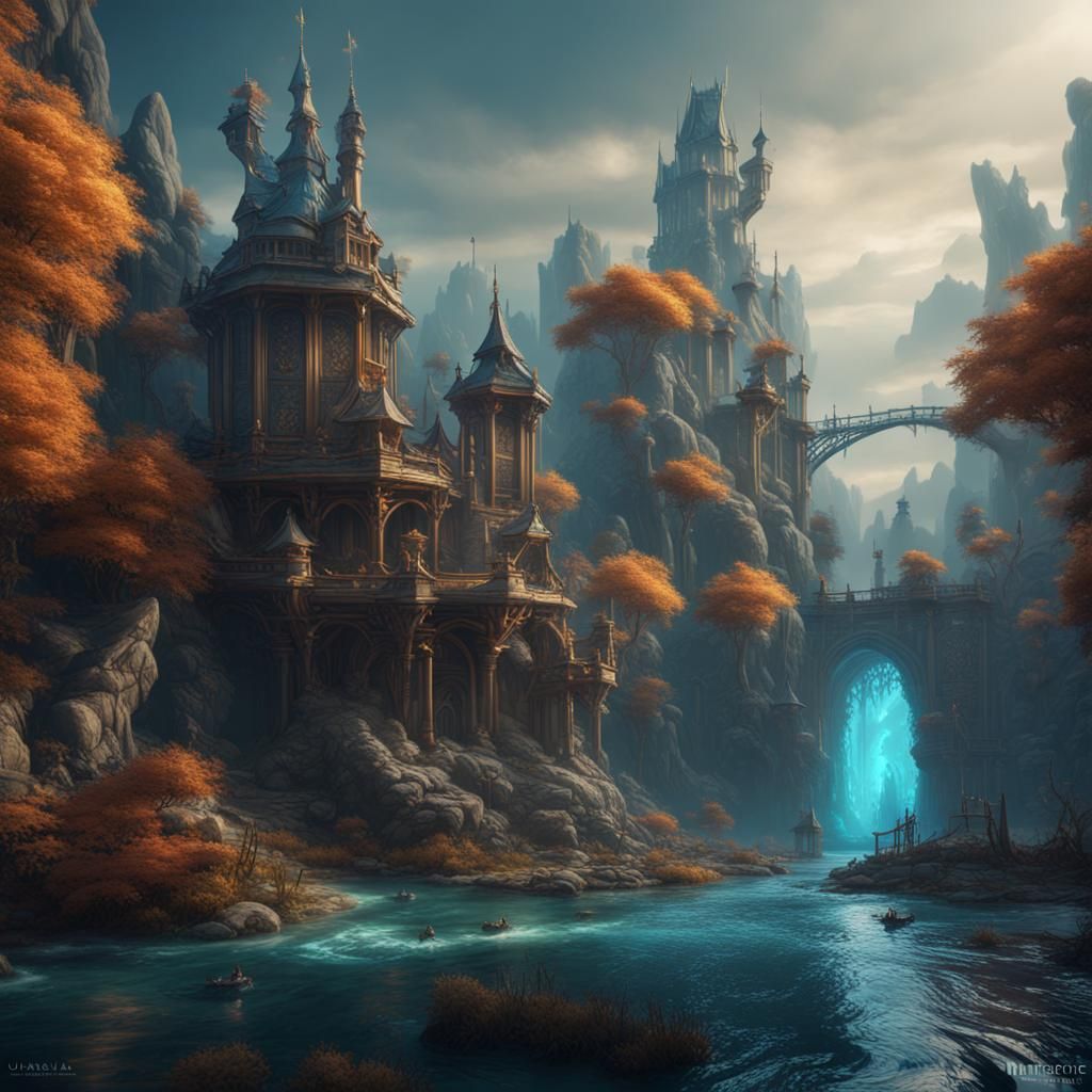 Fantastical Water Fox in Detailed Digital Painting