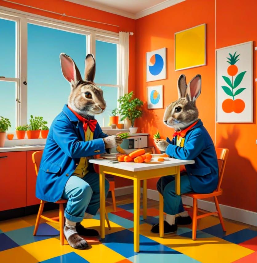 Peter Rabbit and Benjamin Bunny Enjoy a Carrot Tea Party in ...