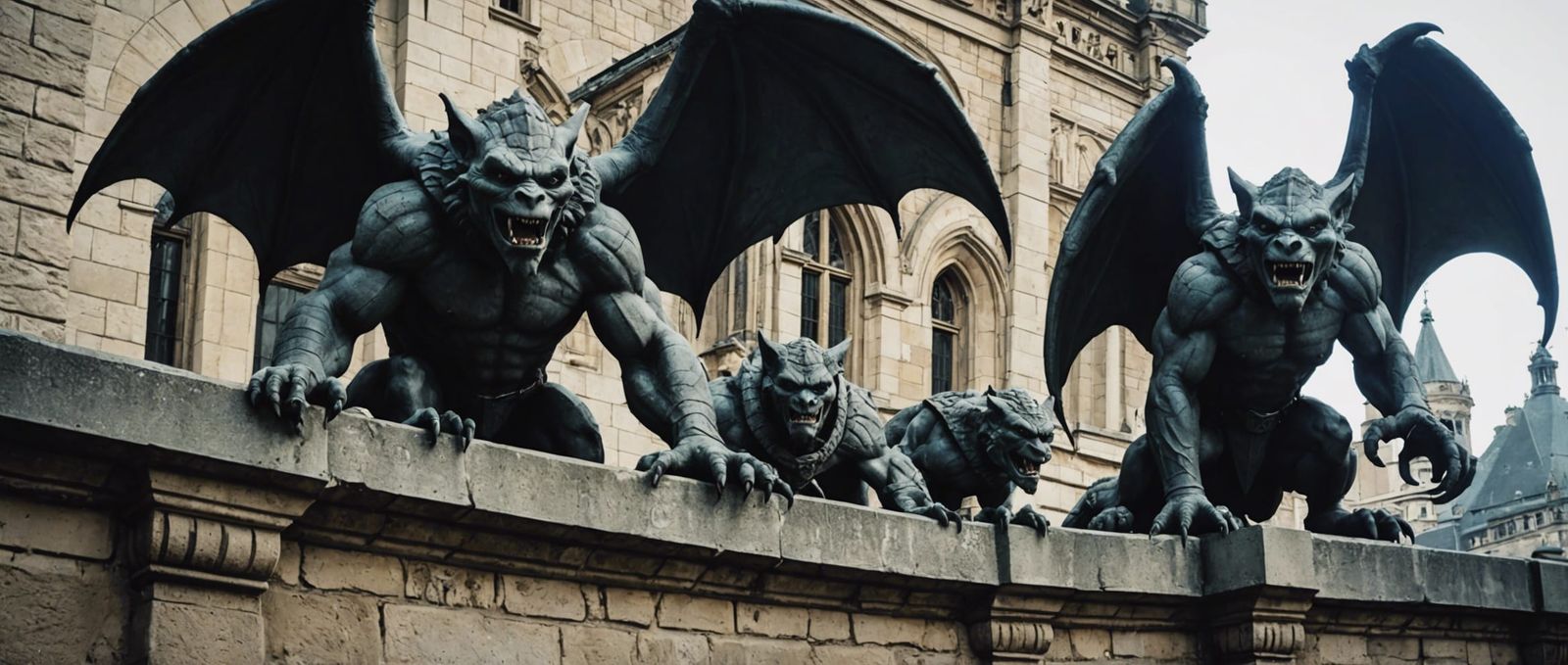 Gargoyle Cityscape in Gothicpunk Style