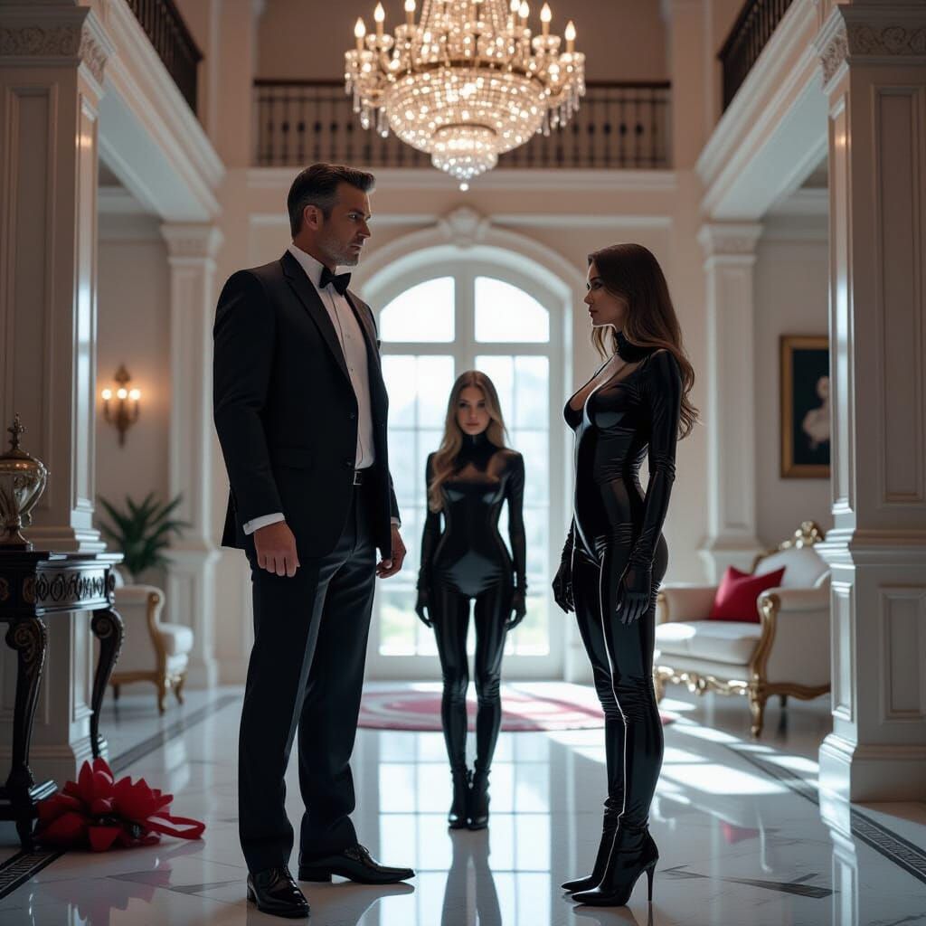 High-Stakes Birthday Interrupted: A Futuristic Film Noir Sce...