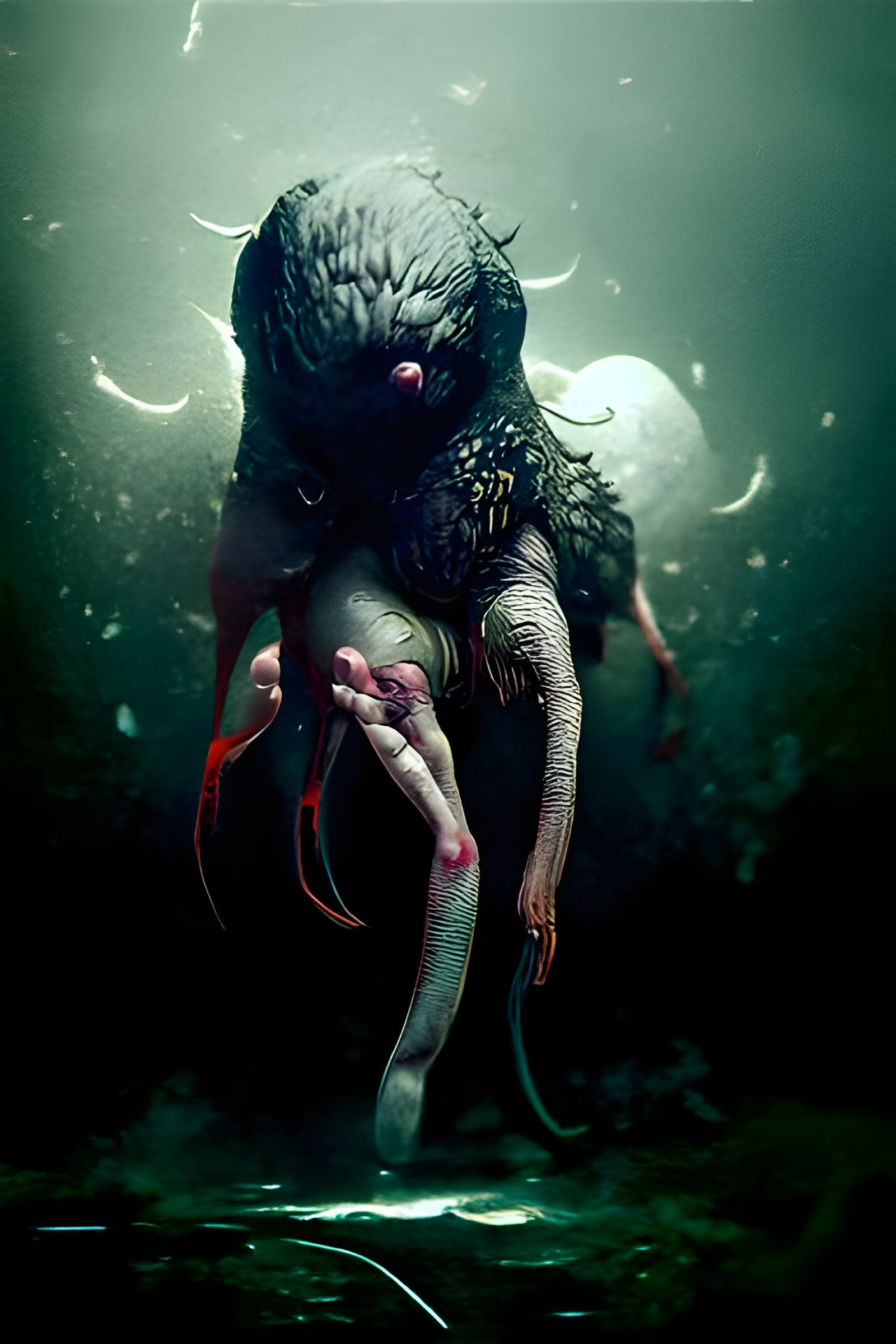 Lovecraftian Nightmare Creature in Dark Surrealism Style