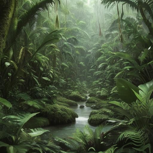 Lush Green Rainforest Scene