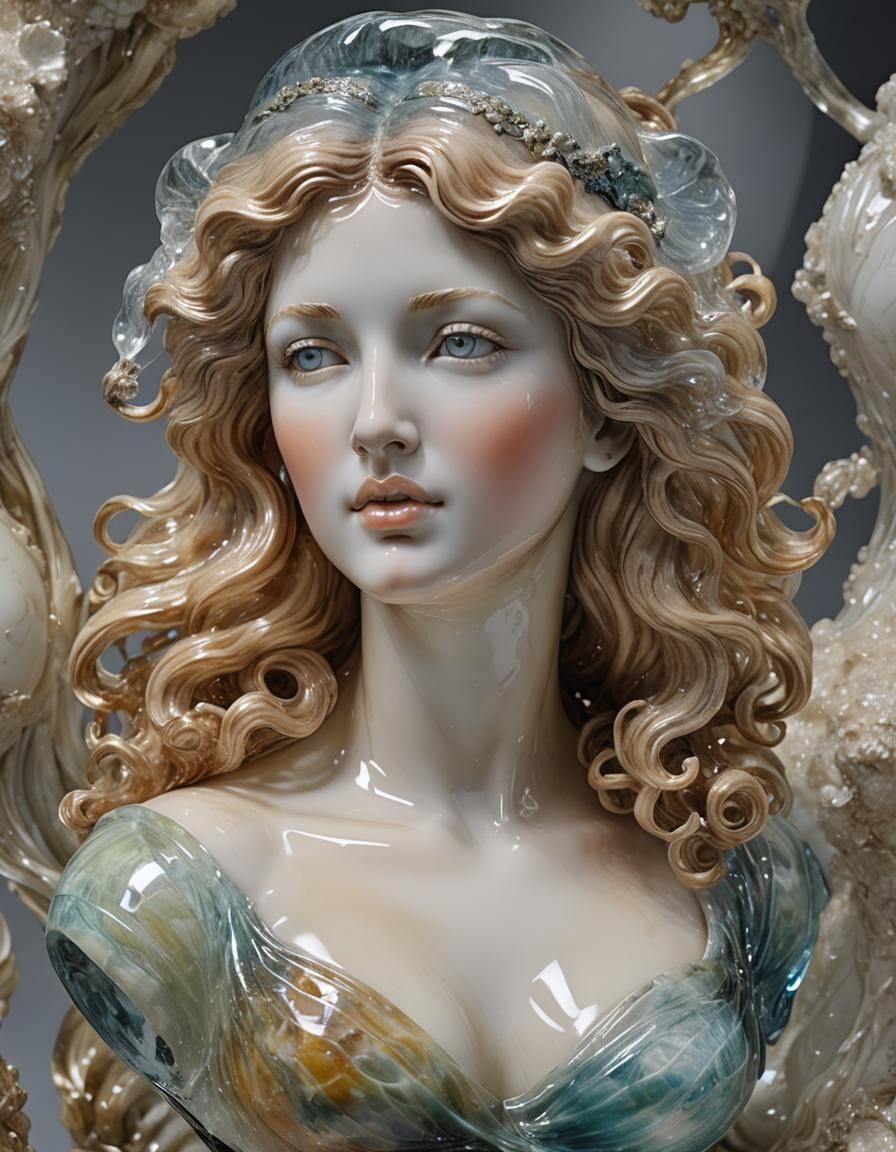 Blown Glass Bust of Aphrodite