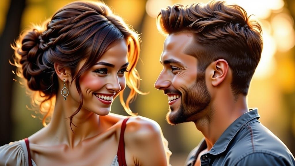 Couple's Loving Portrait: A Romantic Connection