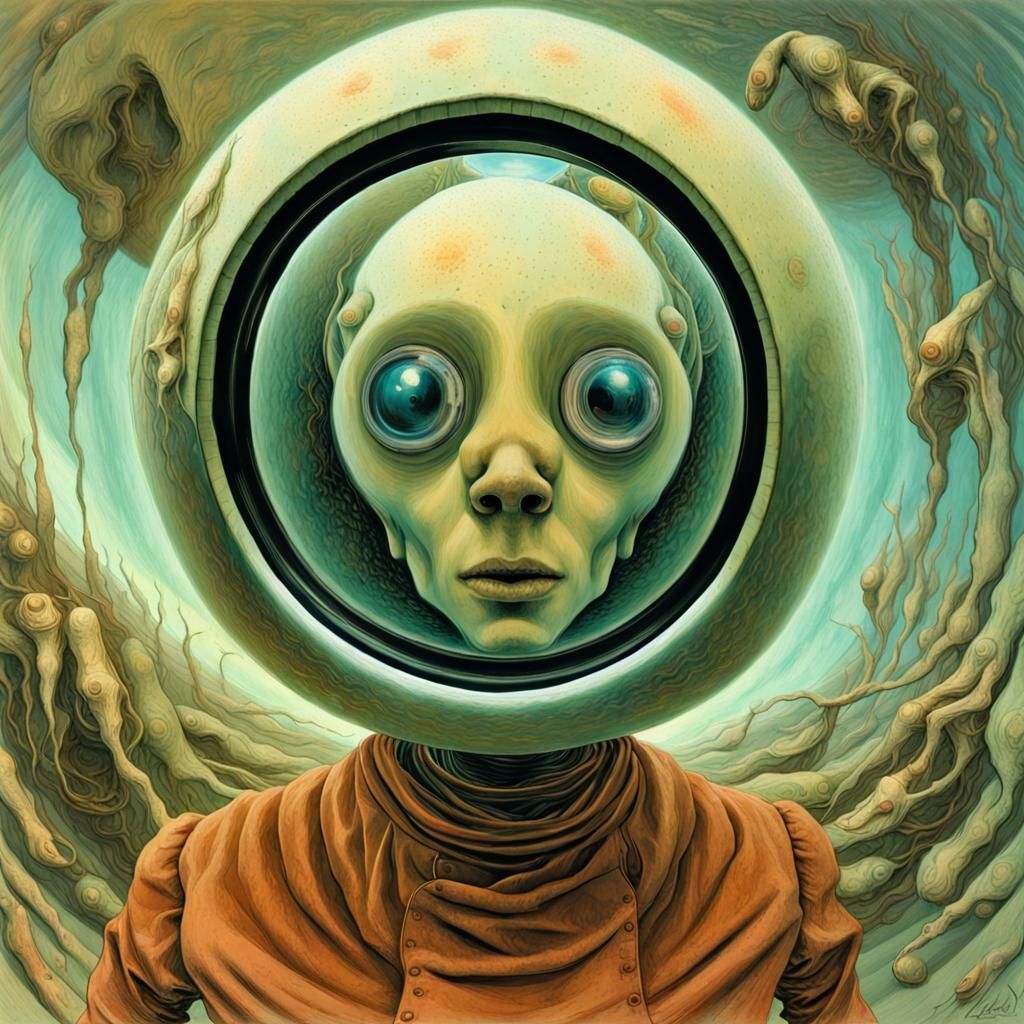 Surreal Robot Nurse in Fisheye Lens