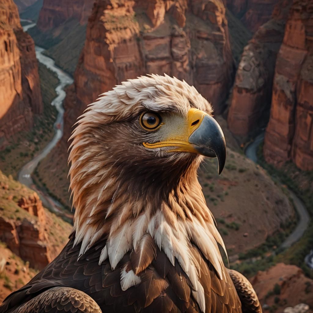 Majestic Eagle Portrait in Golden Light
