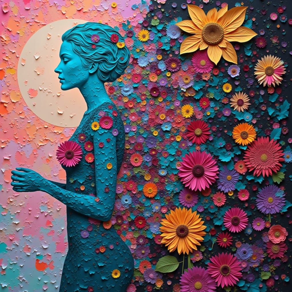 Glitch Art in Papercut Style