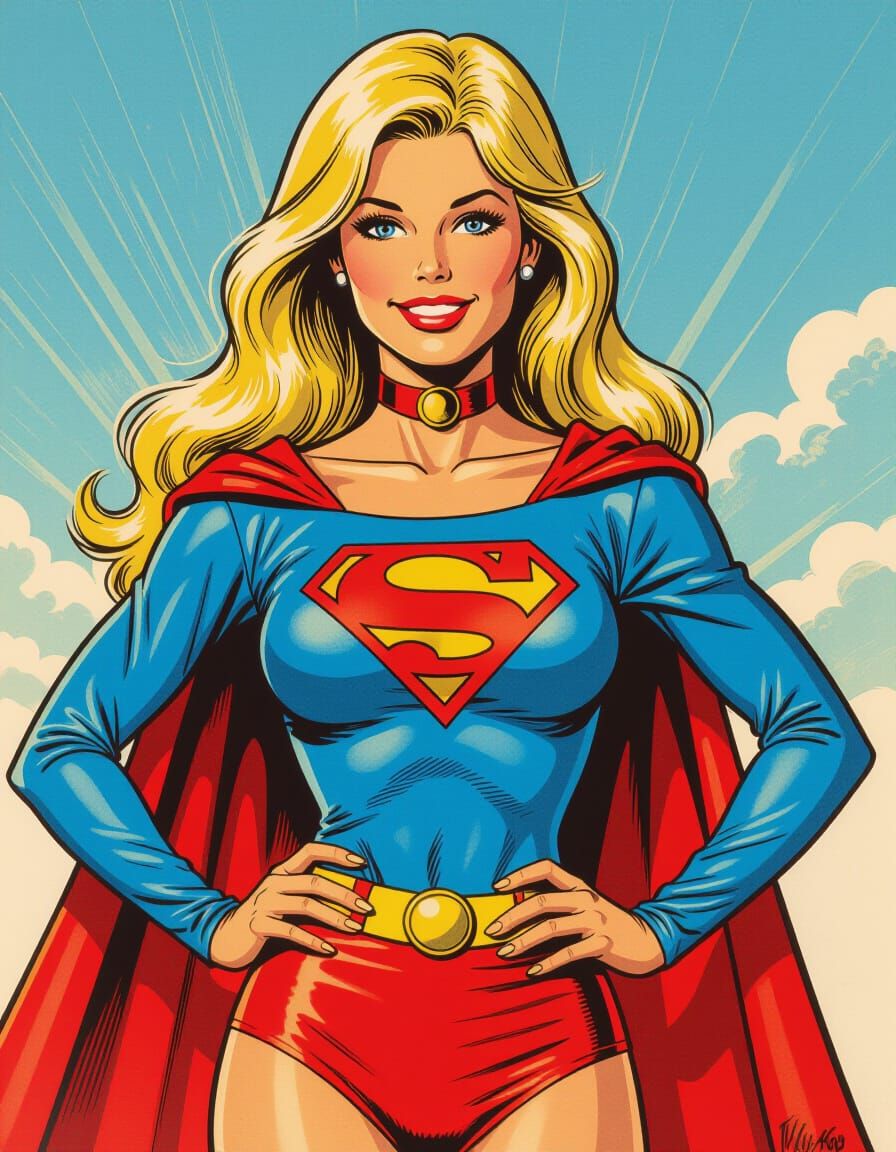 Supergirl in Classic Bronze Age Comic Art Style