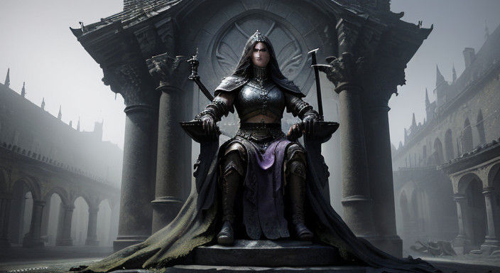 Dark Fantasy Queen Reigns Supreme in Medieval Castle