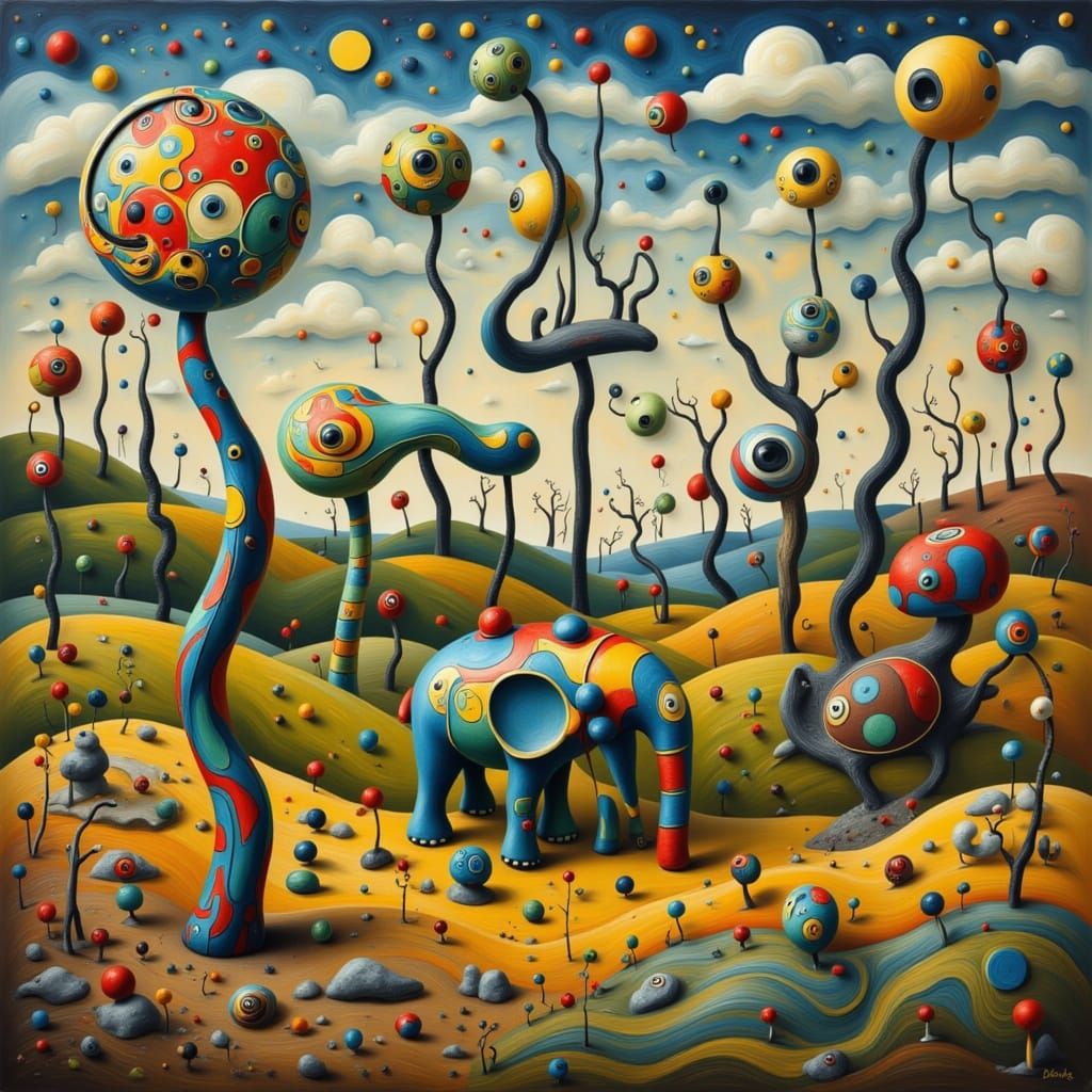 Surreal Dreamscape: Fantastical Carousels in Dali-Inspired G...