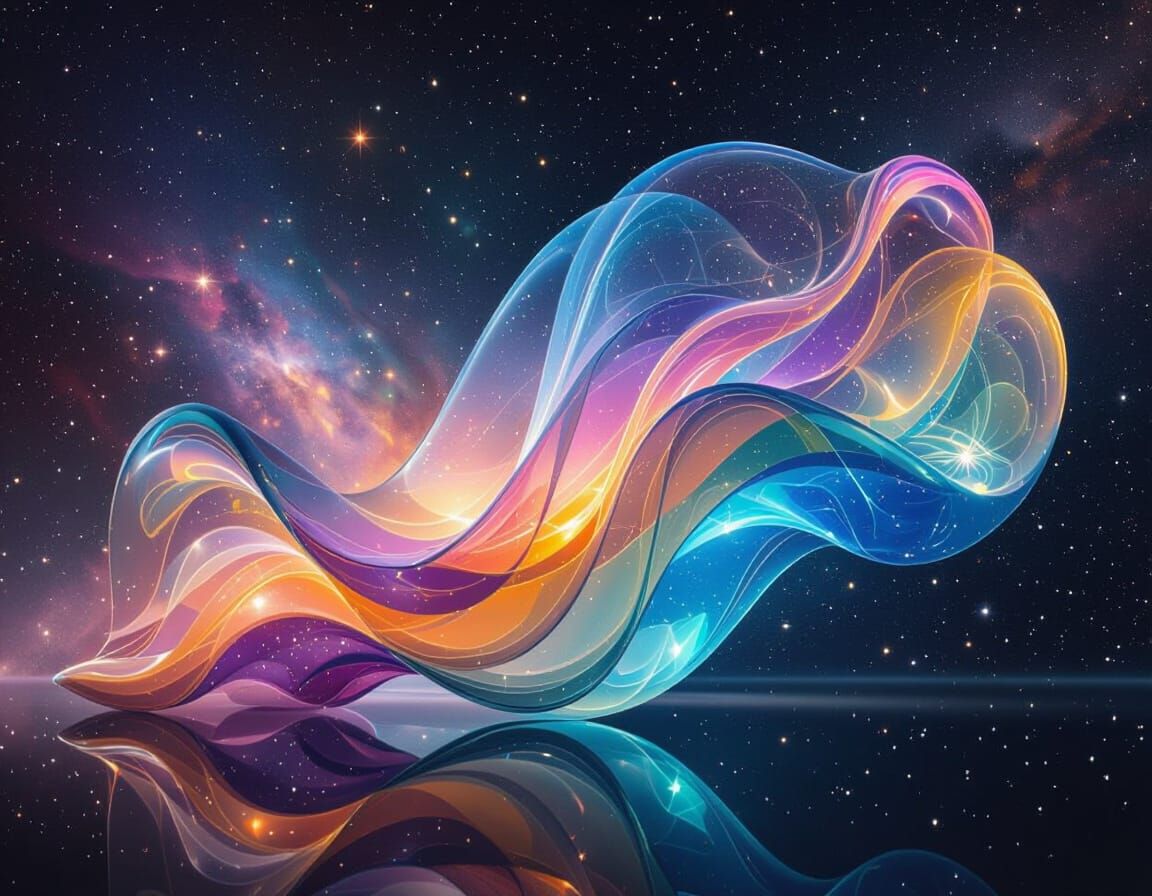 Abstract Glass Nebula Art in Cosmic Gallery