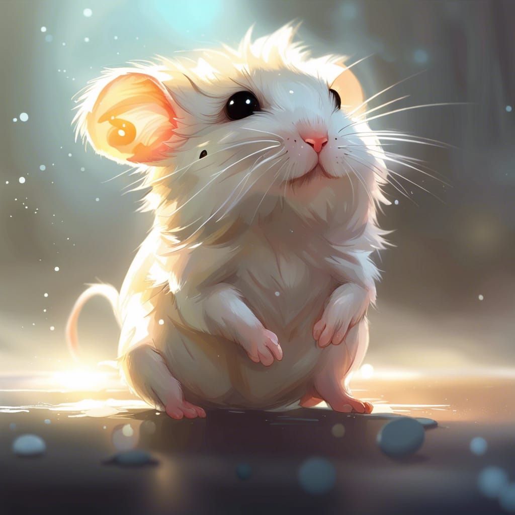 Cute Chibi Ballet Gerbil: Digital Art