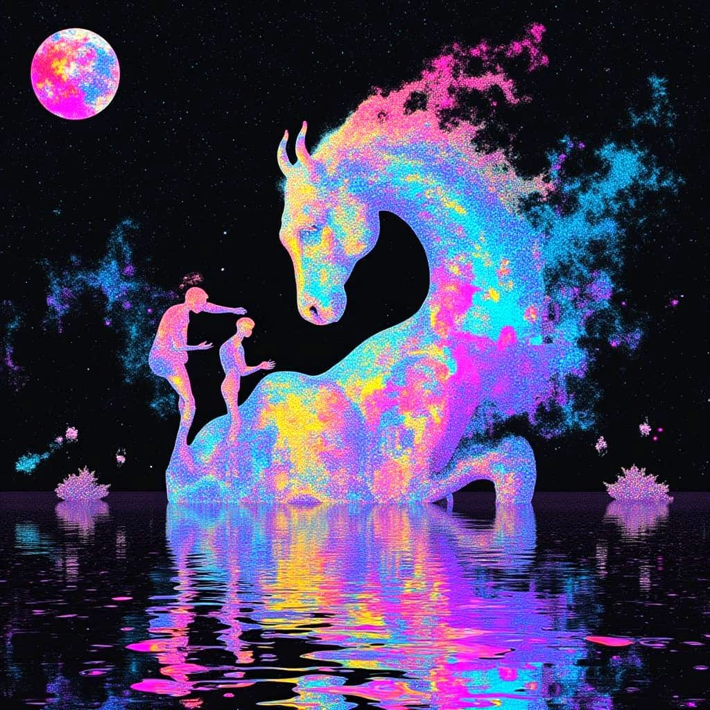 Exquisitely Beautiful Fractal Postmodern Creature in Etherea...