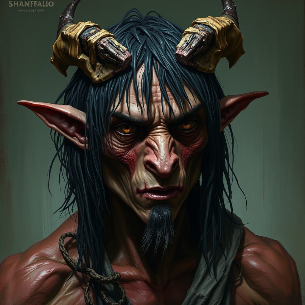 Ethereal Portrait of a Tormented Tiefling