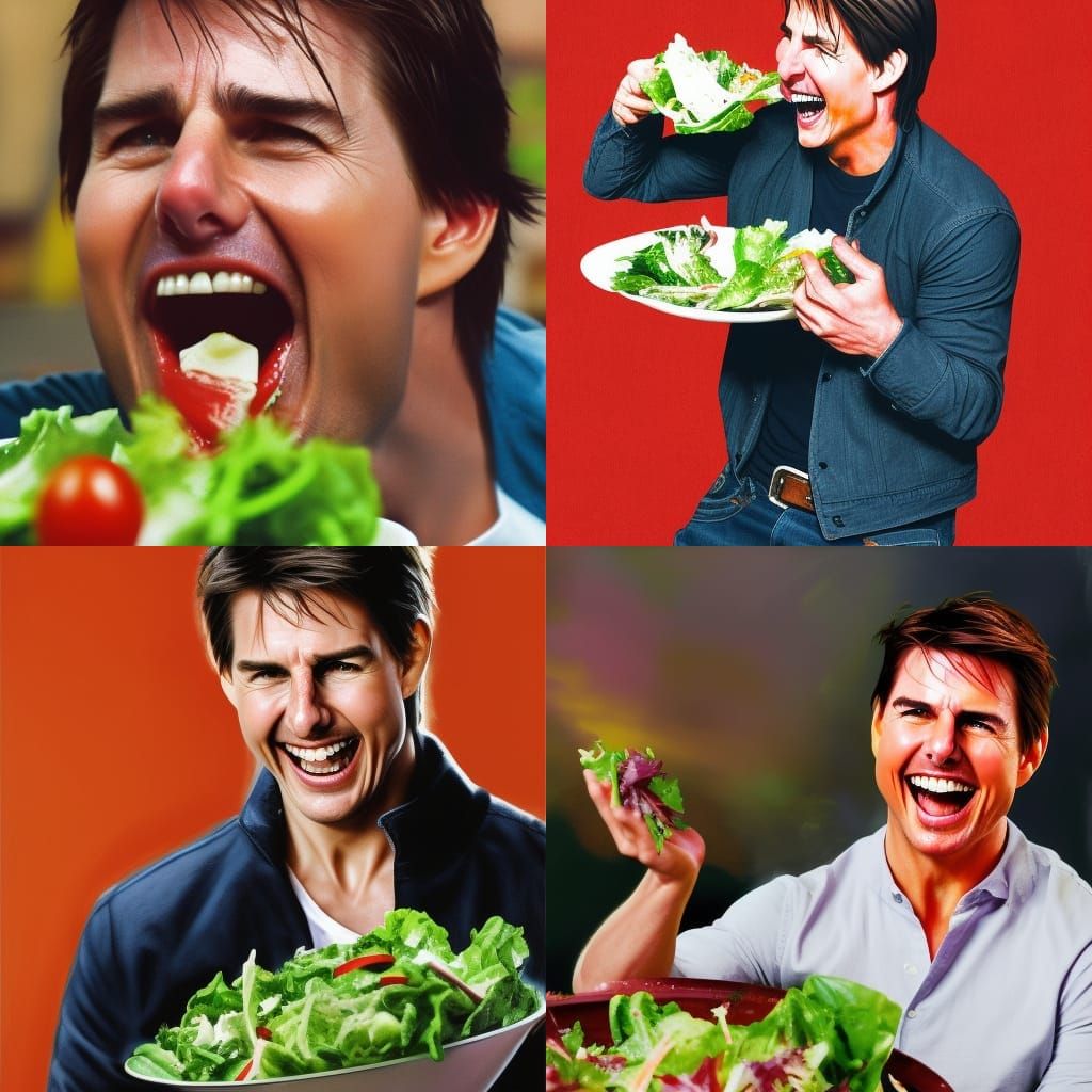Tom Cruise Laughing: Hyperrealistic Splash Art