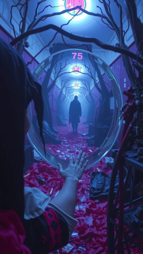 Kaleidoscopic Nightmare Reflected in Warped Glass