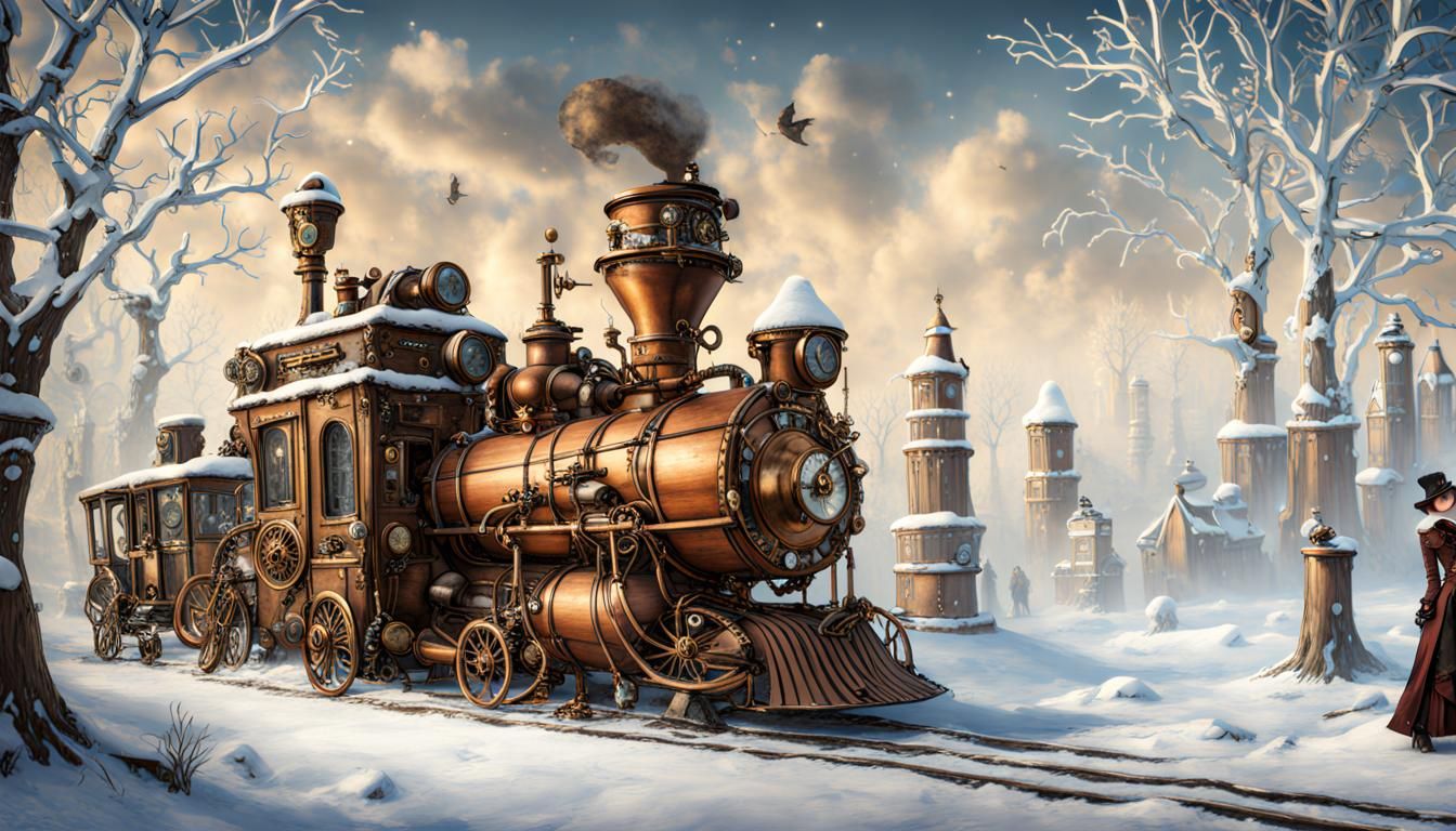 Steampunk Winter Wonderland Scene