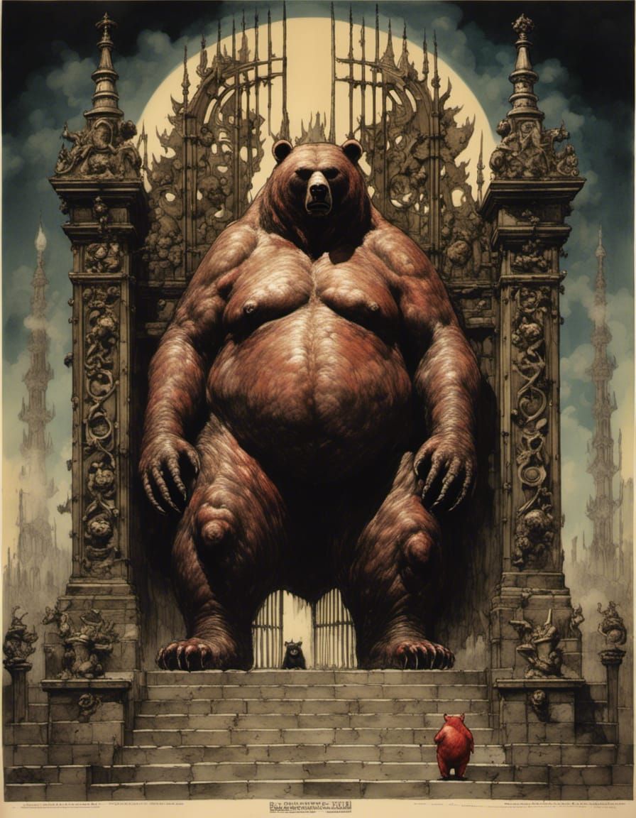 Giant Devil Bear Guarding Gates of Darkness